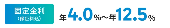 固定金利年4.0%~年12.5%