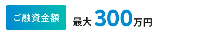 ご融資金額最大300万円